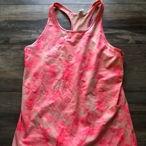 Underarmor athletic tank top size small. Stretchy material. Pink tie dye